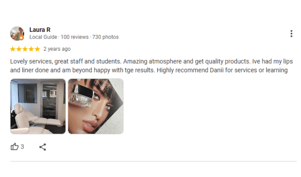 eview applauding the Brow Tattoo training for its structure and support.