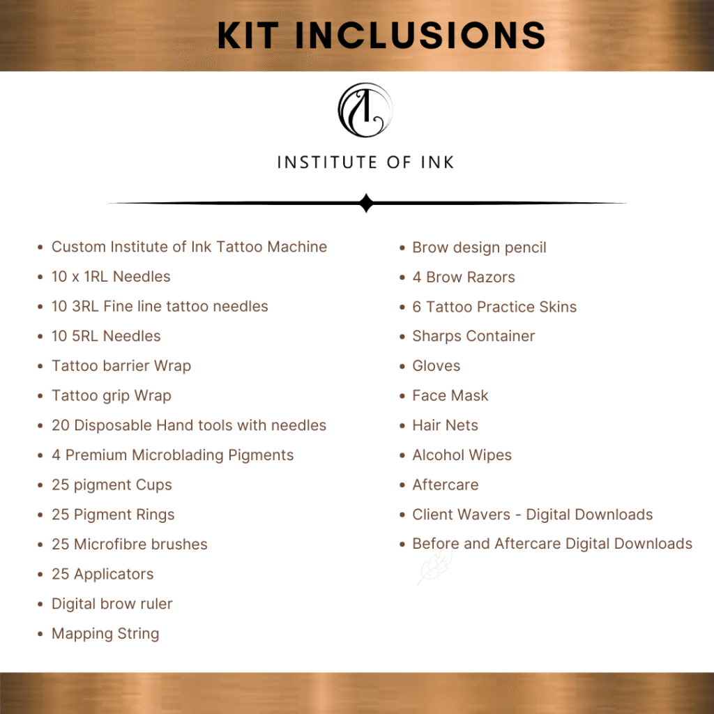BROW tattoo kit content www.instituteofink.com