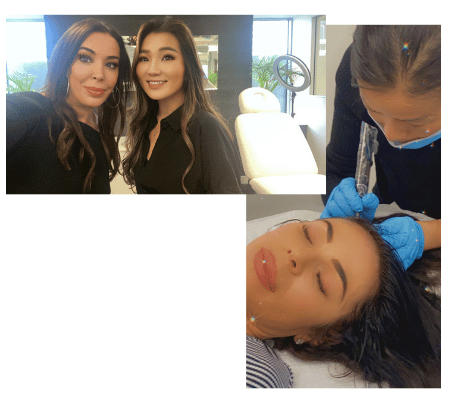 Brisbane cosmetic tattoo students in training class at Institute of ink