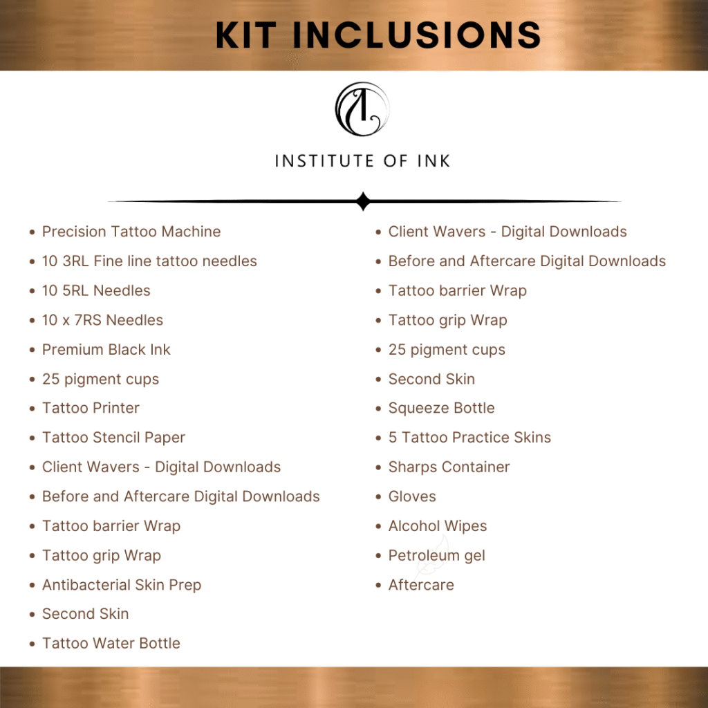 Fineline tattoo kit content