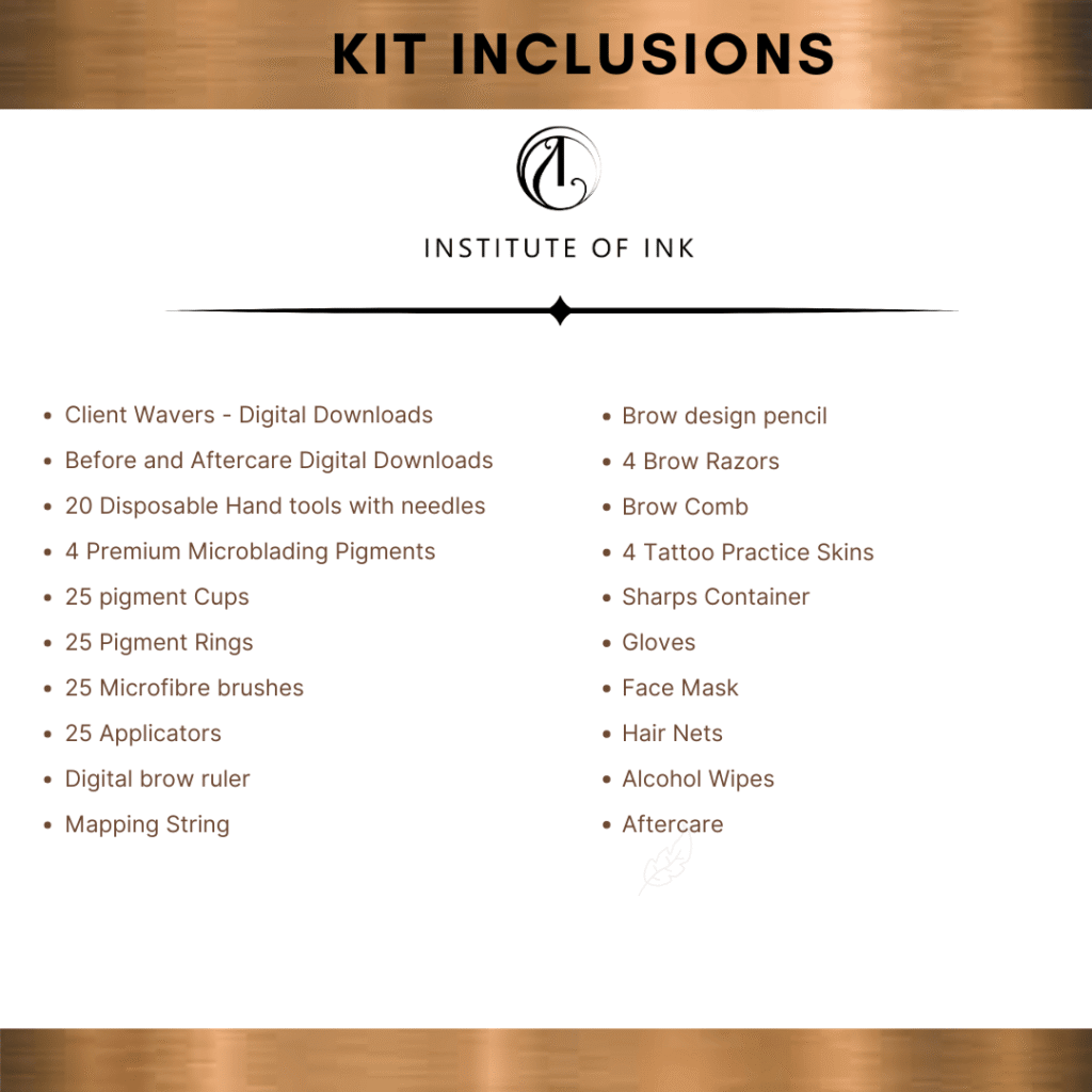 Microblading tattoo kit content Institute of ink