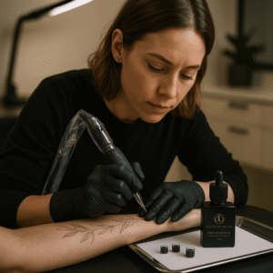 female fine line tattoo artist
