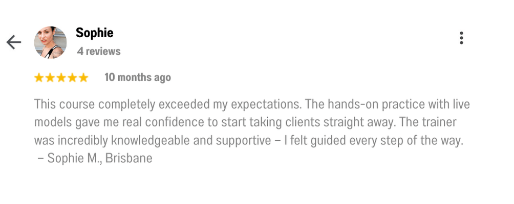 Fine line tattoo in-person student feedback PNG