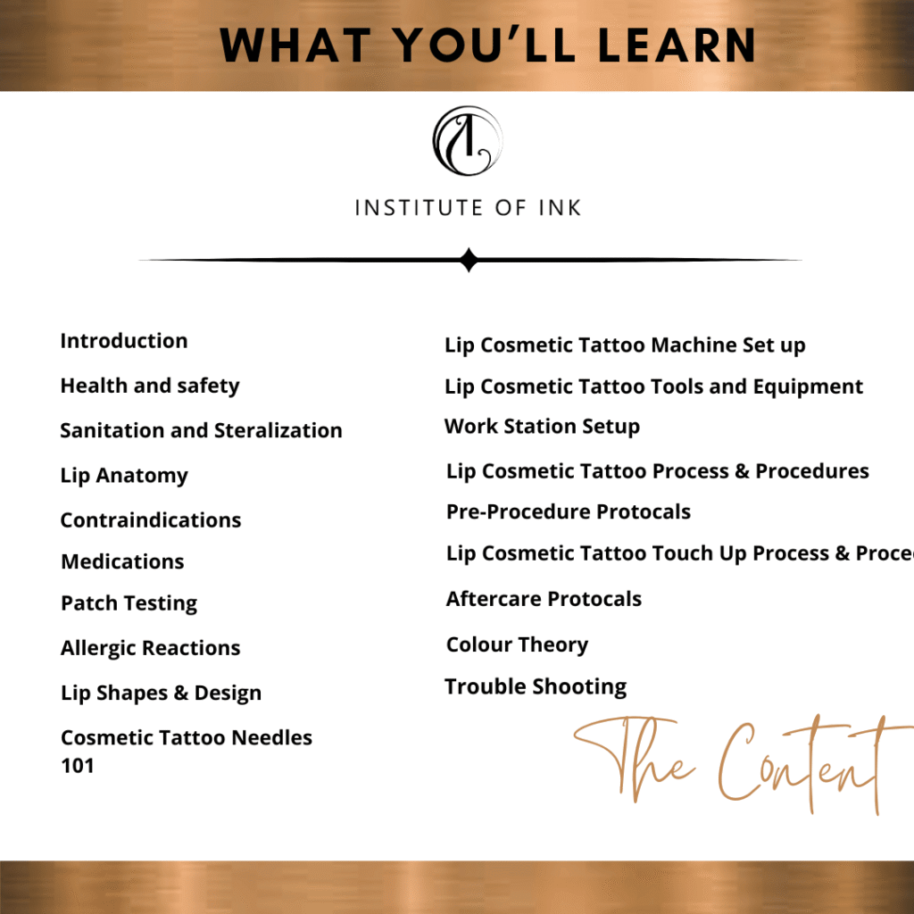 what you'll learn Online Lip blush cosmetic tattoo Courses Institute of Ink