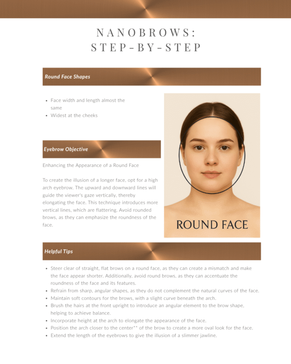 Leaning brow styles for different face shapes in the Nano Brow Course