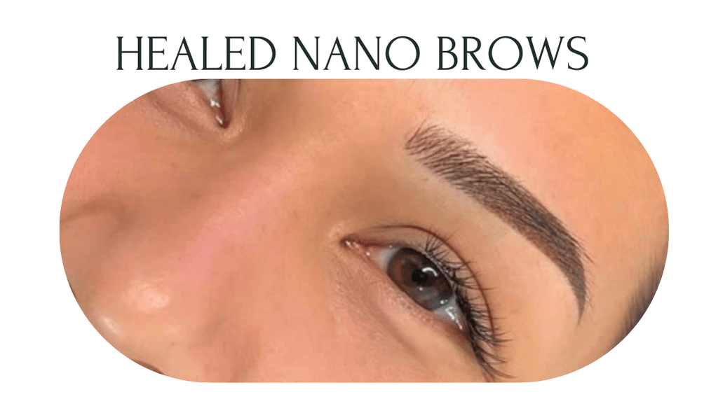 Nano Brows immediately after — crisp 1RL hairstrokes