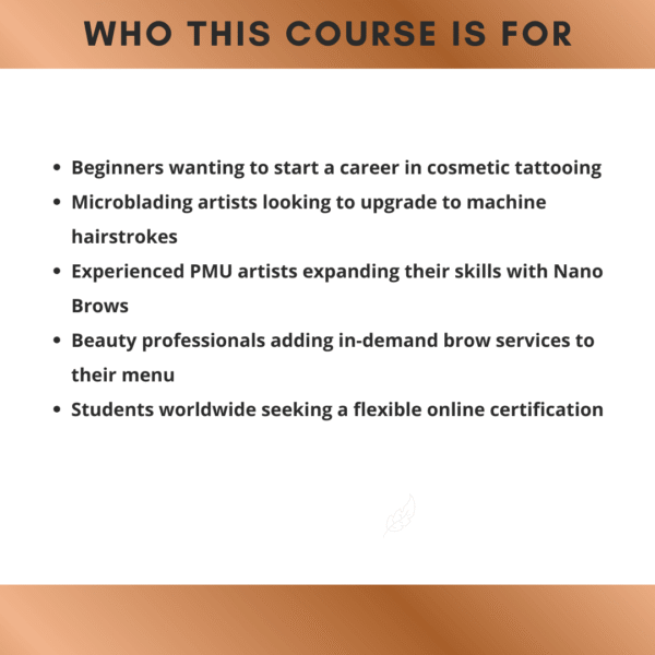 Online Nano brow course www.instituteofink.com who this course is suitable