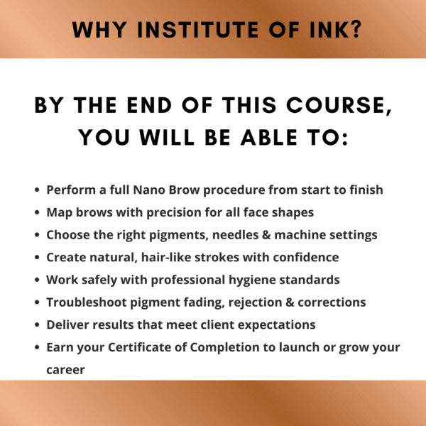 Online Nano brow course www.instituteofink.com who this course is suitable