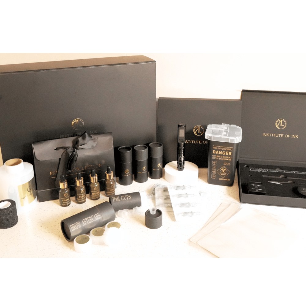 Nano Brow Tattoo Kit — machine, 1RL needles, hybrid pigments, mapping tools — Institute of Ink