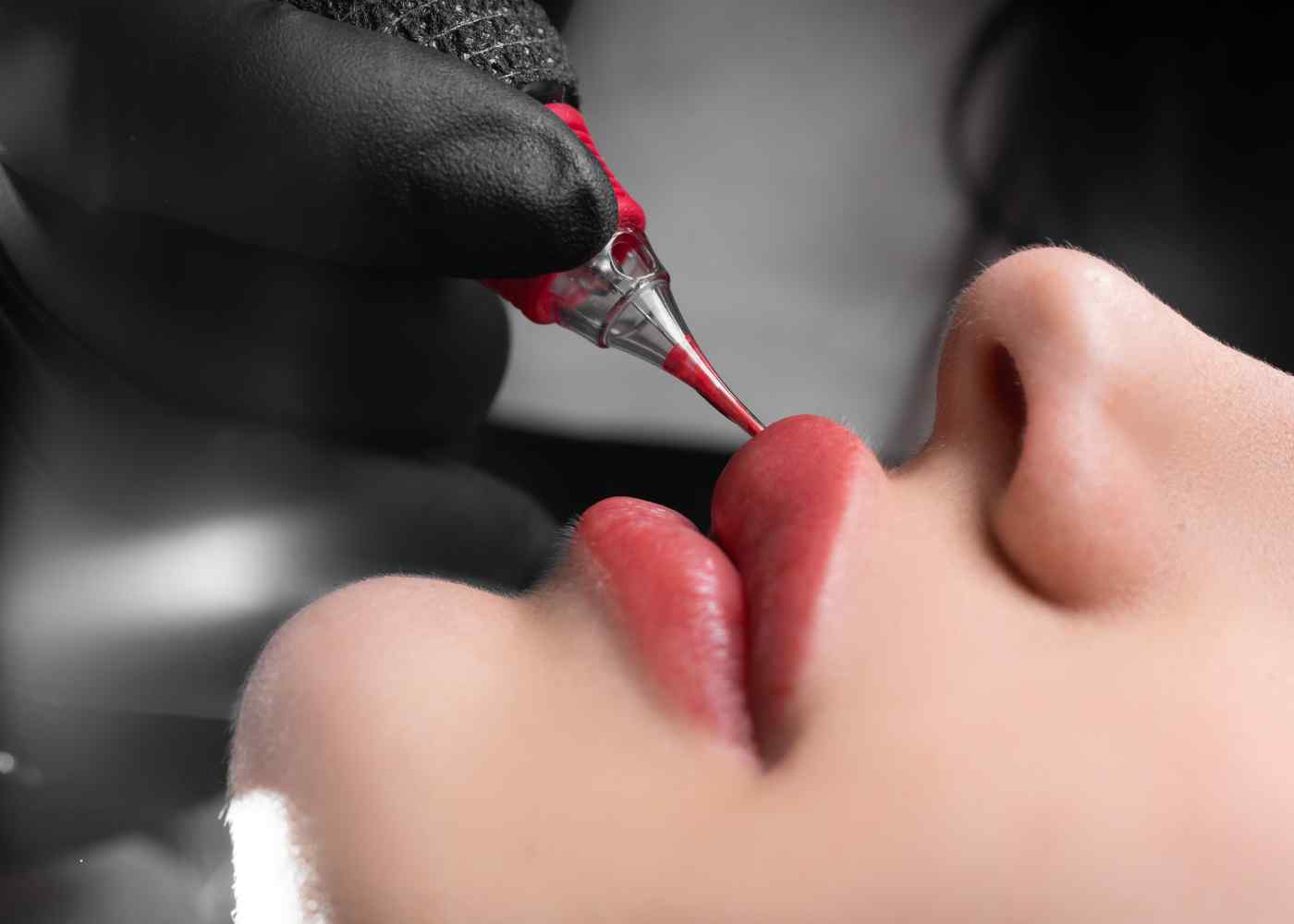 Professional trainer teaching lip blush cosmetic tattoo safety and hygiene in Brisbane